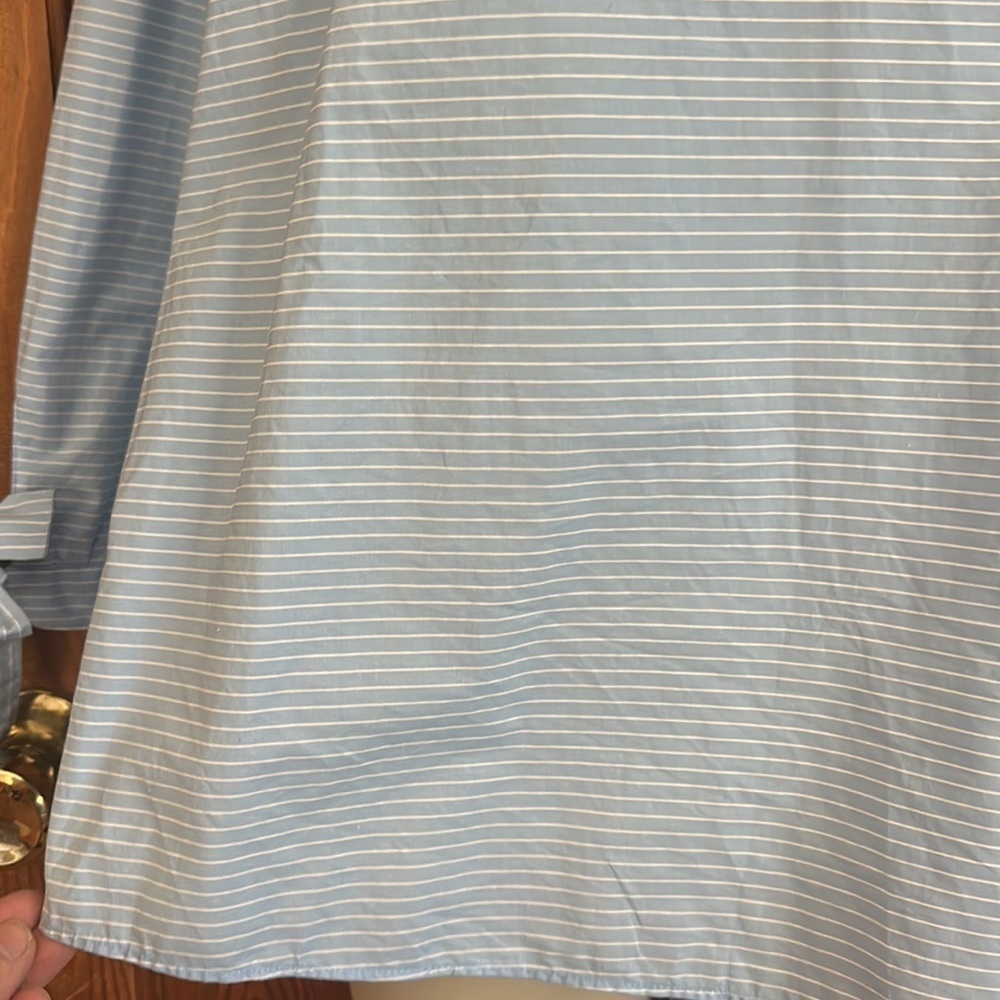 Madewell Striped Popover Top Classic Tie Sleeve Blue G1892 Size XXS - Picture 4 of 14